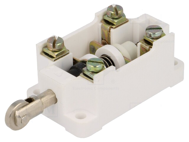 Eindschakelaar; pin met overdwarse roller; NO + NC; 16A; IP00 Eindschakelaar; pin met overdwarse roller; NO + NC; 16A; IP00